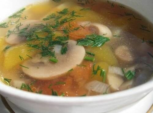 Грибной суп без картофеля